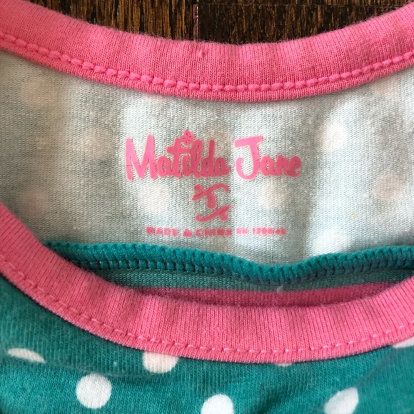 Matilda Jane Girls 8 “Moments With You” Teal Green/Multi-Color Stripes Bodysuit - Picture 5 of 10